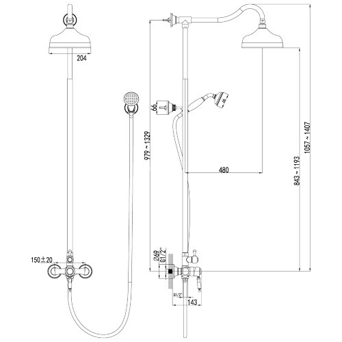 Смеситель Lemark Villa LM4860B для душа
