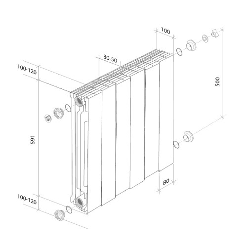 Радиатор Royal Thermo PianoForte 500 /Noir Sable - 12 секц. VDR