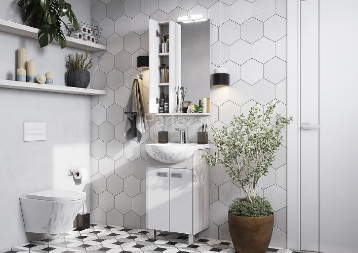 Зеркало-Шкаф AQUATON БЕККА 50 белый дуб (1A214502BAC20)