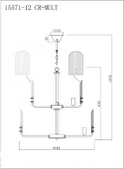 Подвесная люстра iLamp 15571-12 CR+MULT