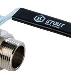 Кран шаровой полнопроходной НР/НР рычаг 1" Stout