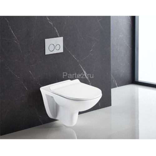 Унитаз подвесной Azario Pavia 530х355х360 безободковый, с ультратонким сидением микролифт (AZ-2142)