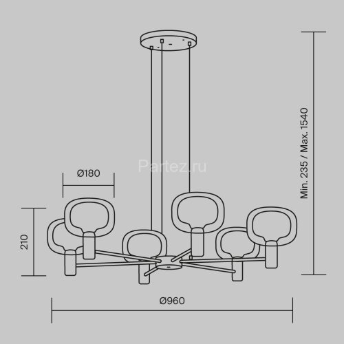 Подвесной светильник Maytoni MOD411PL-06G
