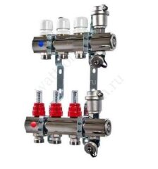 Коллекторная группа НЕРЖ. с расходомерами в сборе 1&quot;х4х3/4&quot;EK VALTEC