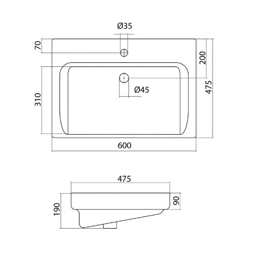 Раковина Santek Тигода 60, белая (1.WH30.2.082)