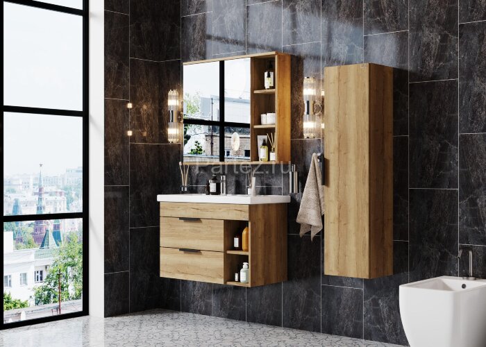 Тумба подвесная Onika Легран 80.13 (2 ящика) Дуб галифакс (108047)