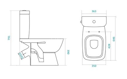 Унитаз-компакт Santek Нео напольный, с сидением, белый (1.WH30.2.408)