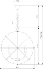 Подвесная люстра Eurosvet 60139/6 золото